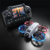 Квадрокоптер XKJ K100 MAX MINI — складаний міні-дрон з HD-камерою, FPV, Optical Flow, повним захистом пропелерів, пультом з екраном 3.15″, до 10 хвилин польоту, дальністю до 80 м, сірий